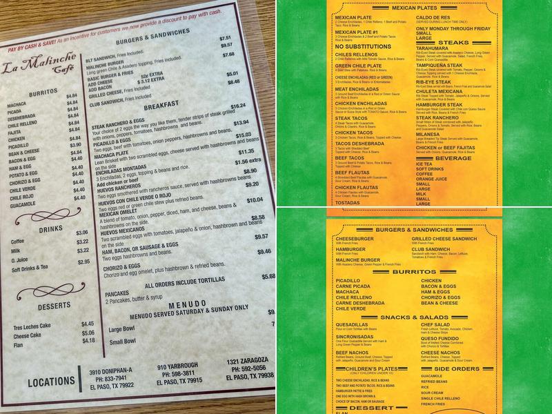 La Malinche Menu