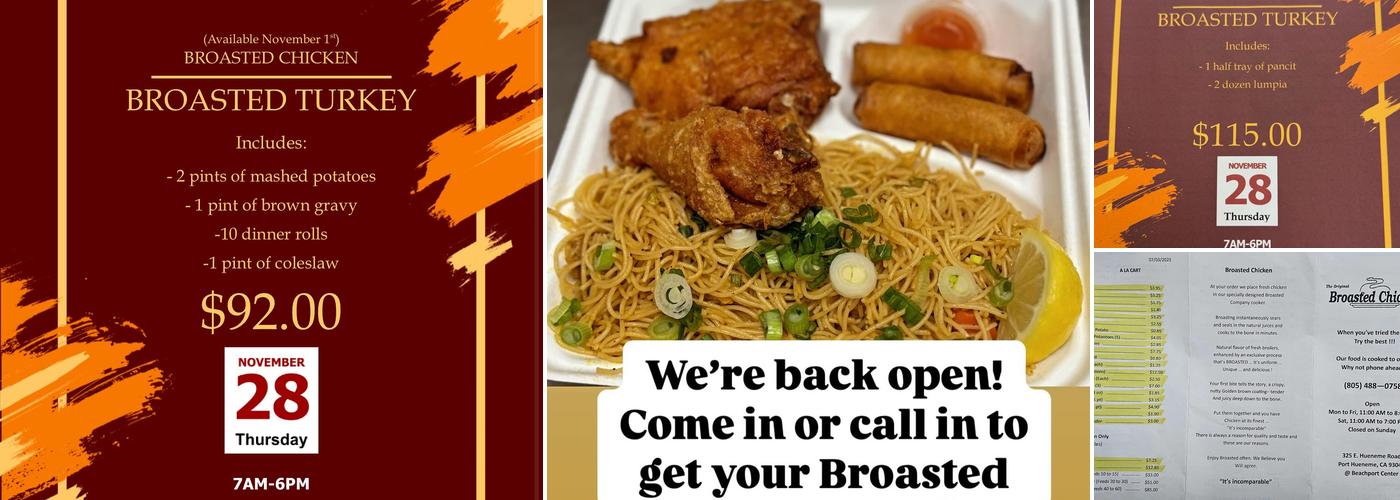 Broasted Chicken Menu