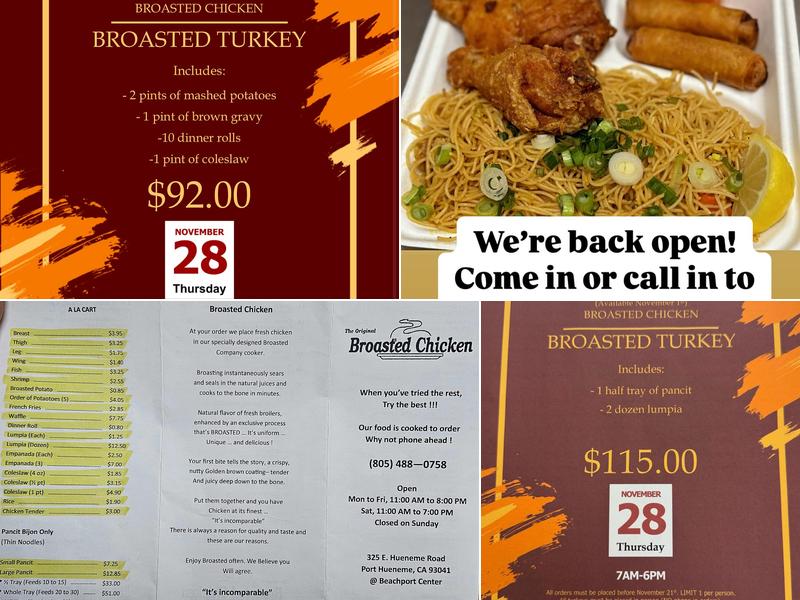 Broasted Chicken Menu