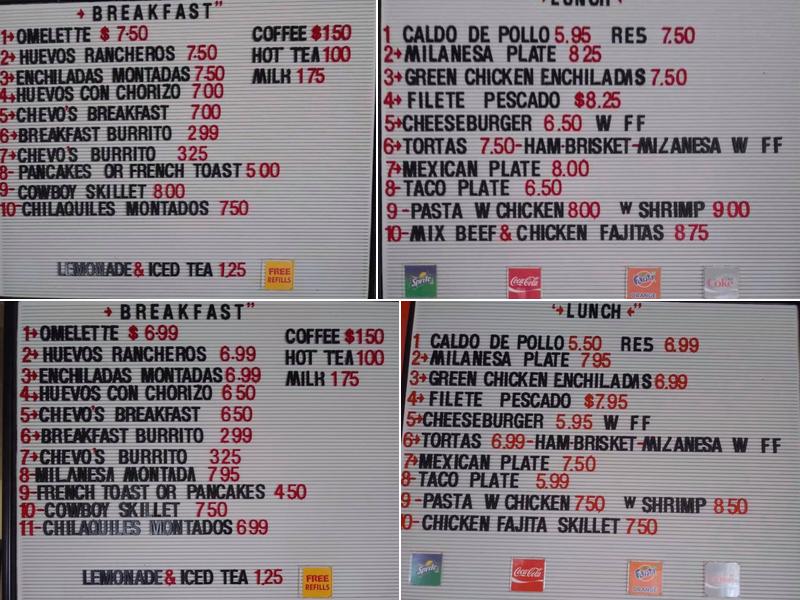 Chevo's Kitchen Menu