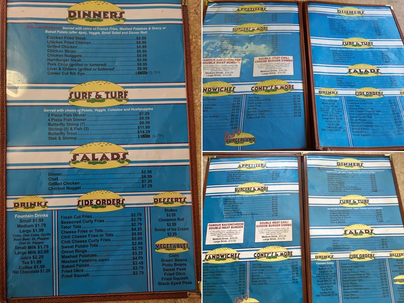 Burger Land Menu
