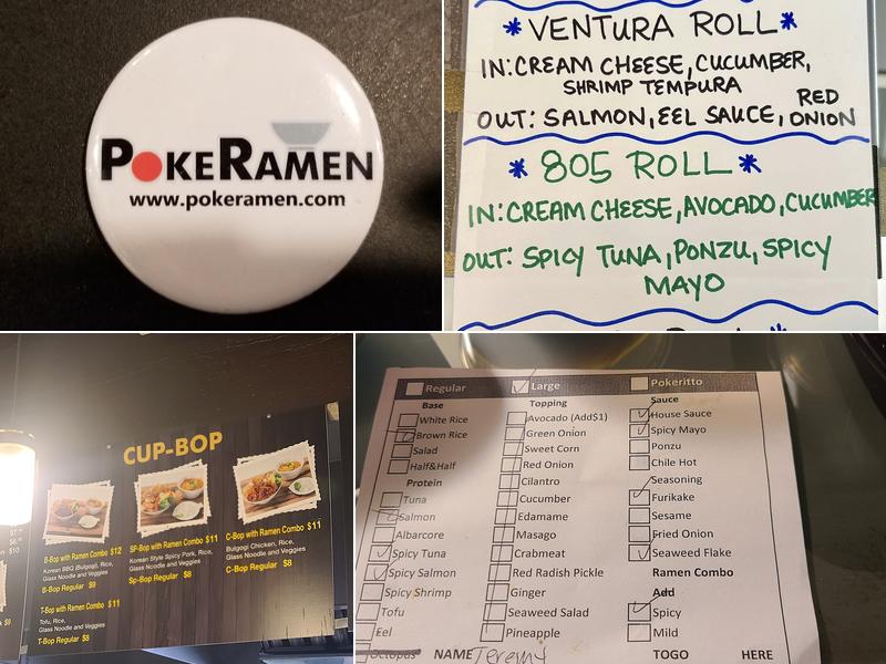 Poke Ramen Menu