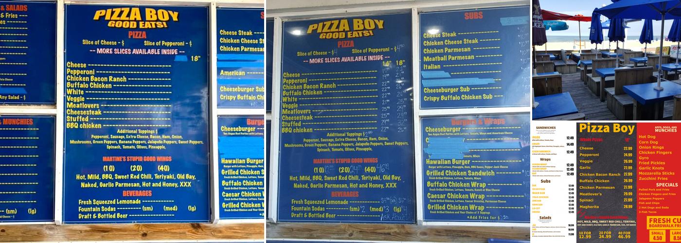 Pizza Boy Menu