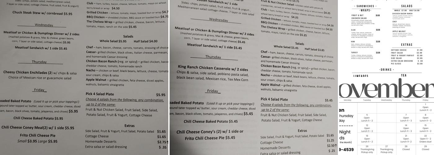 The Pink Flamingo Menu