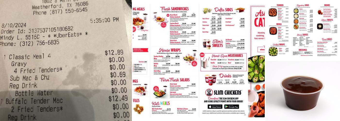 Slim Chickens Menu