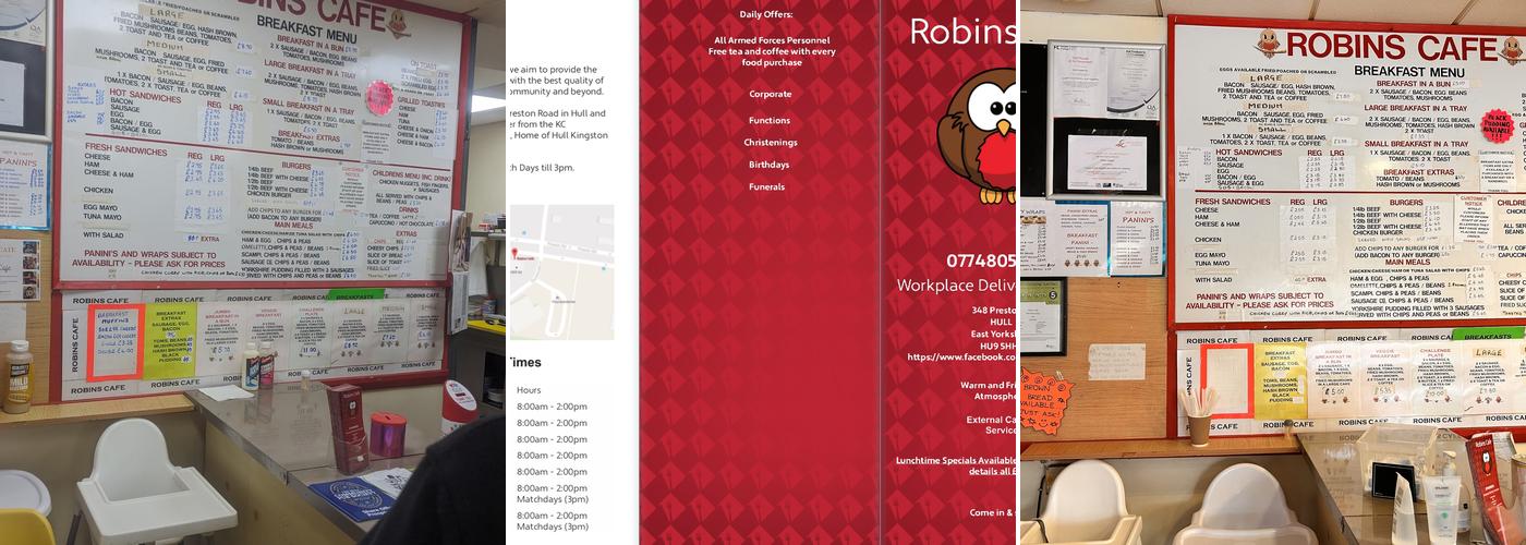 Robins Cafe Menu