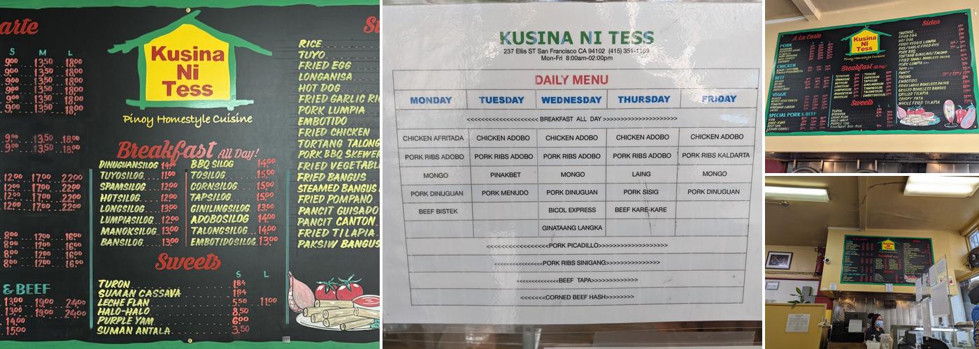 Kusina Ni Tess Menu