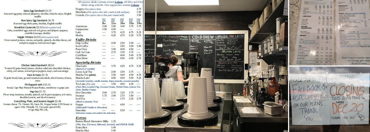 Drifting Grounds Coffee House Menu