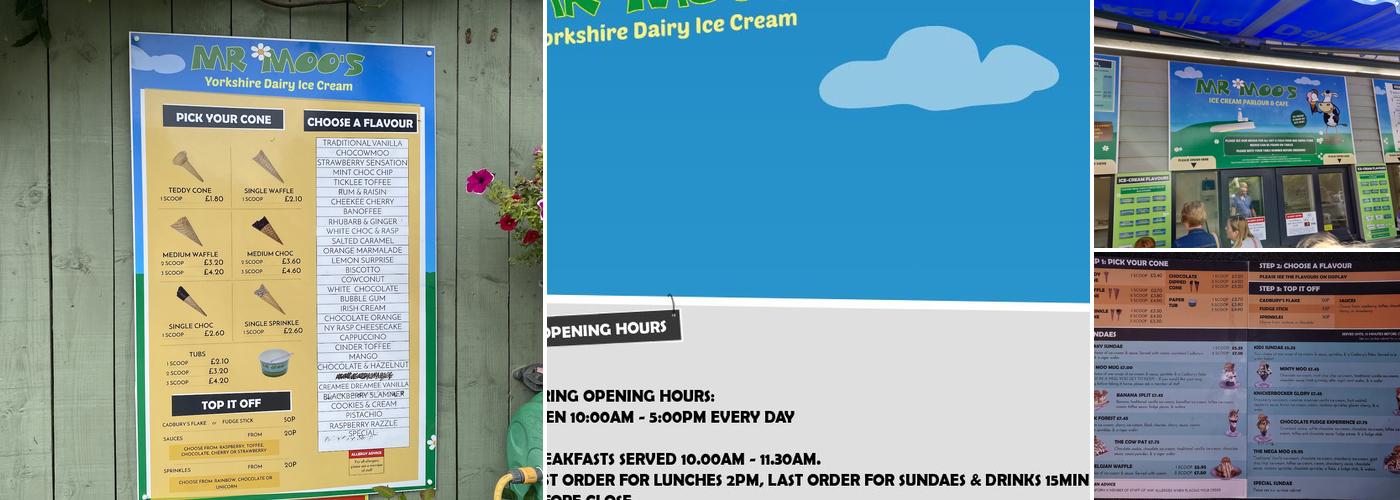 Mr Moo's Ice Cream Parlour Menu