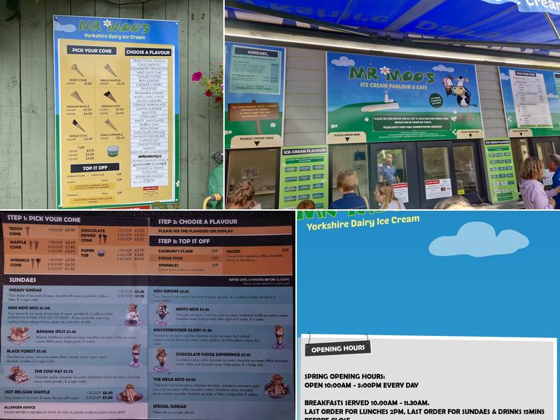 Mr Moo's Ice Cream Parlour Menu