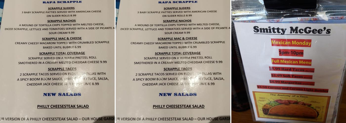 Smitty McGee's Raw Bar & Restaurant Menu