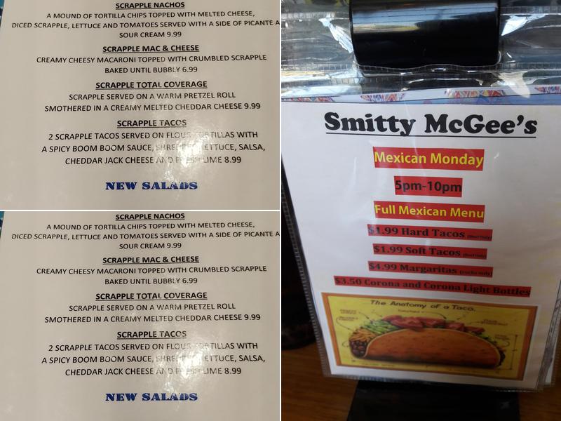 Smitty McGee's Raw Bar & Restaurant Menu