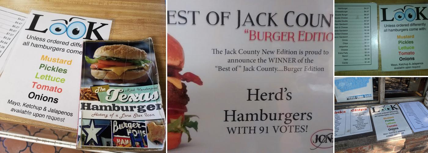 Herd's Burgers Menu