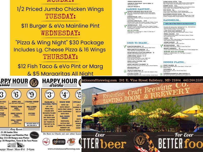 Evolution Craft Brewing Co. & Public House Menu