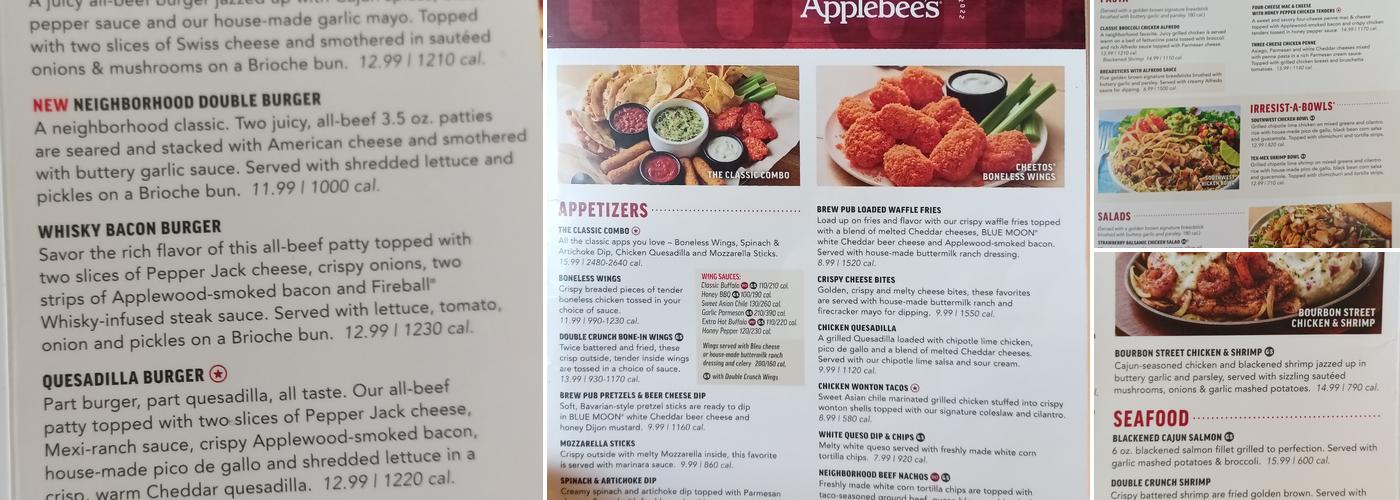 Applebee's Grill + Bar Menu