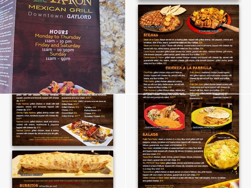 El Patron Grill Menu