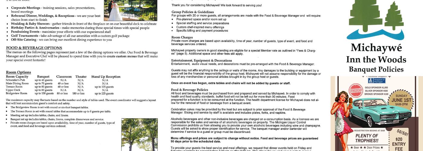 Michaywé Inn The Woods Restaurant Menu