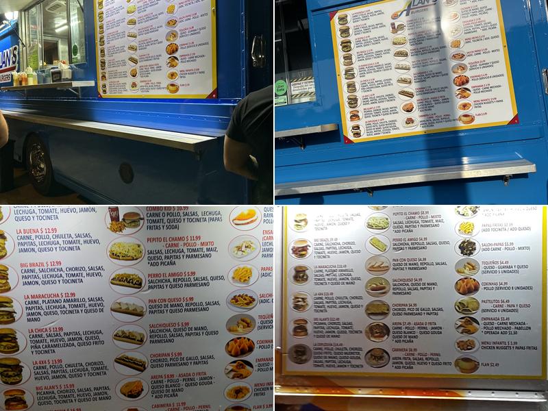 Alan's Burgers Menu