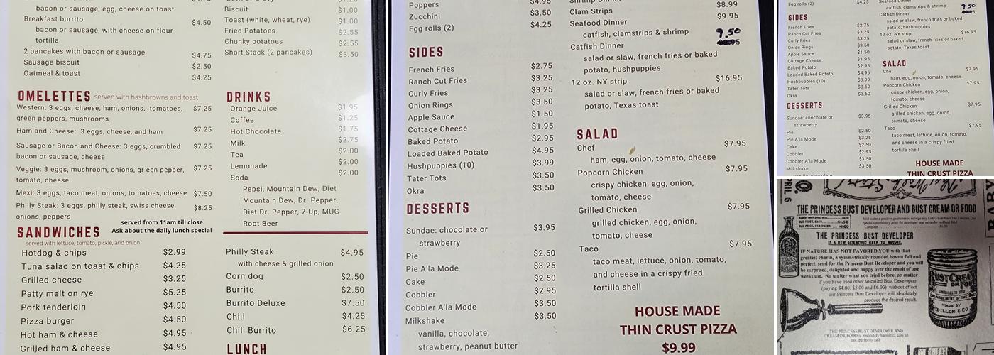 Acleda's Korner Kitchen Menu