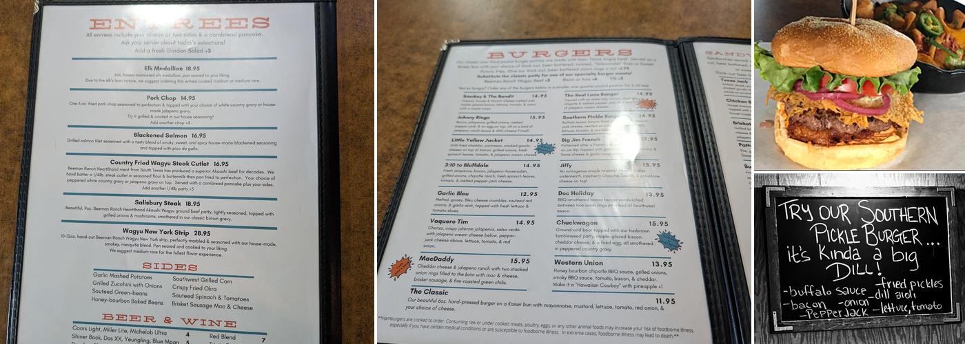 Jaspers Cafe Menu
