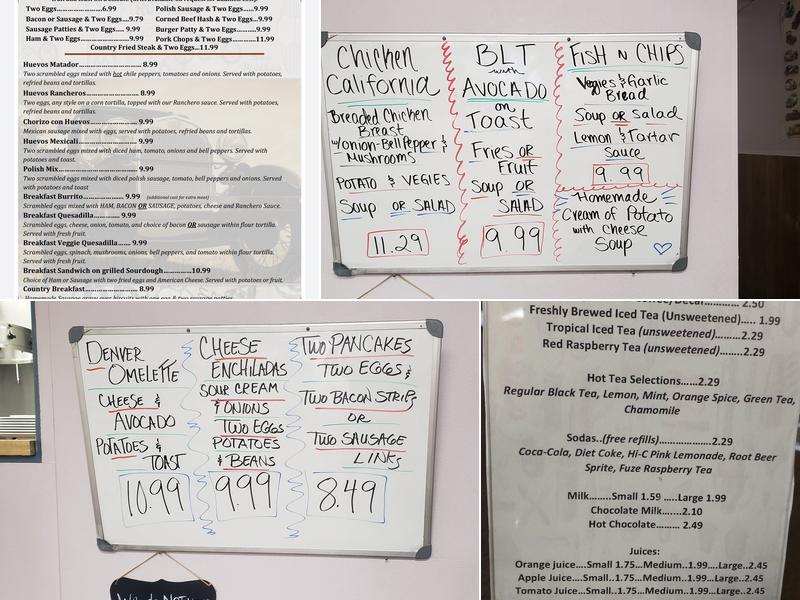 J & A's Cafe Menu