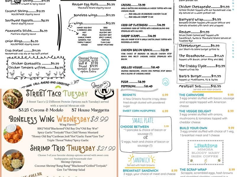 Robbies Bar & Grill Menu