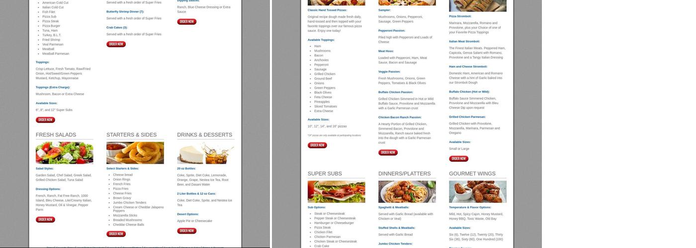 Mustang Pizza & Subs Menu