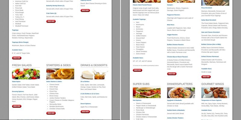 Mustang Pizza & Subs Menu