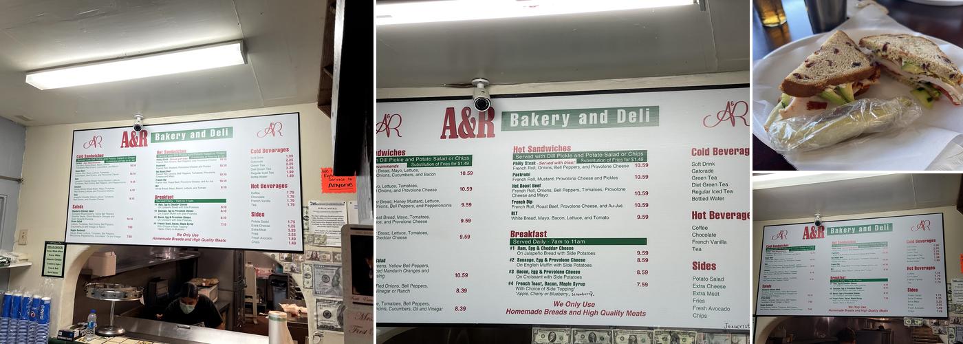 A & R Bakery Menu