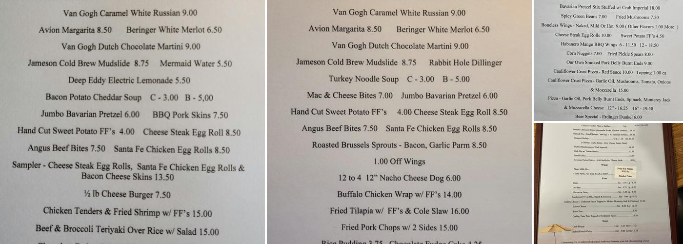 Fireside - Beach Grill Plus Menu