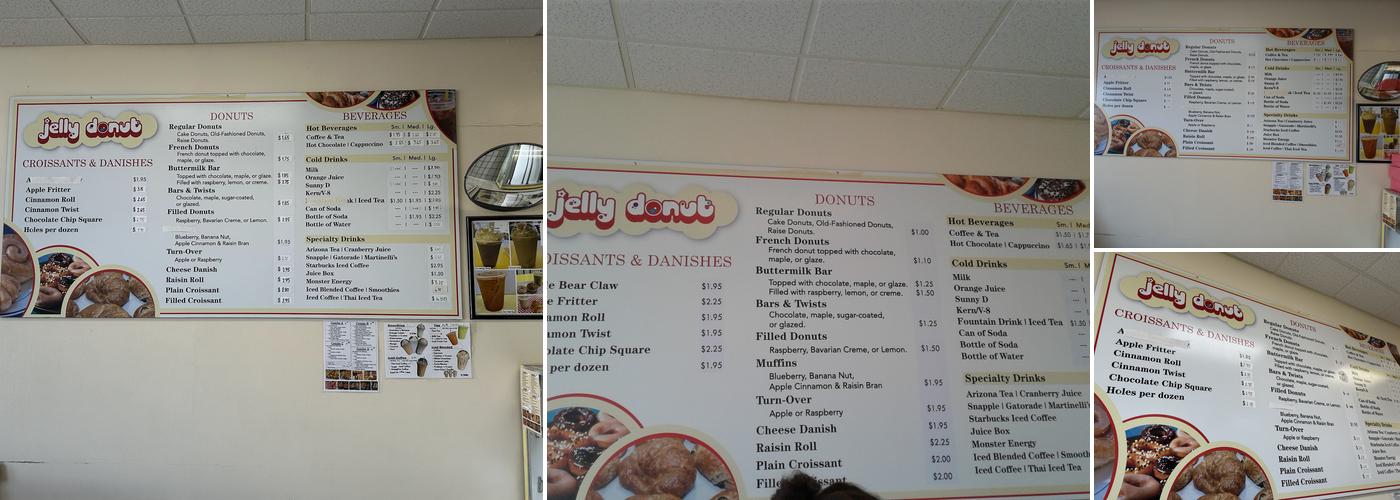 Jelly Donut Menu