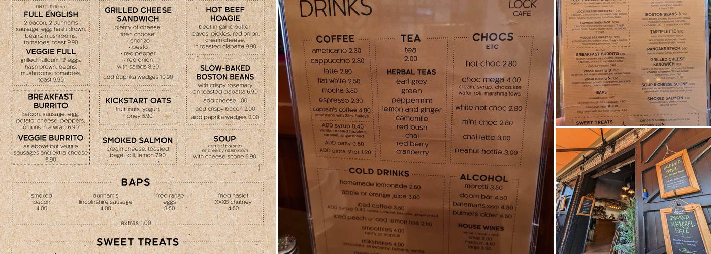 Boston Lock Café Menu