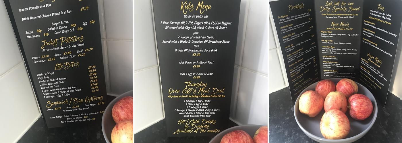 The Bus Station Cafe Menu
