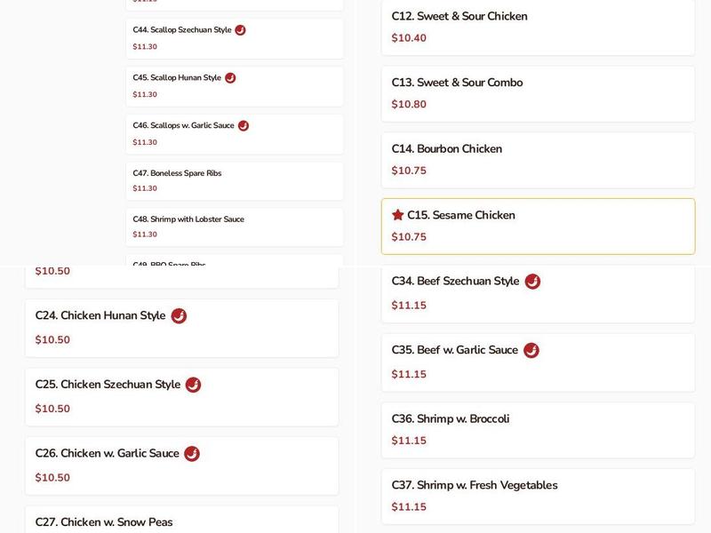 Silver Palace Express Menu