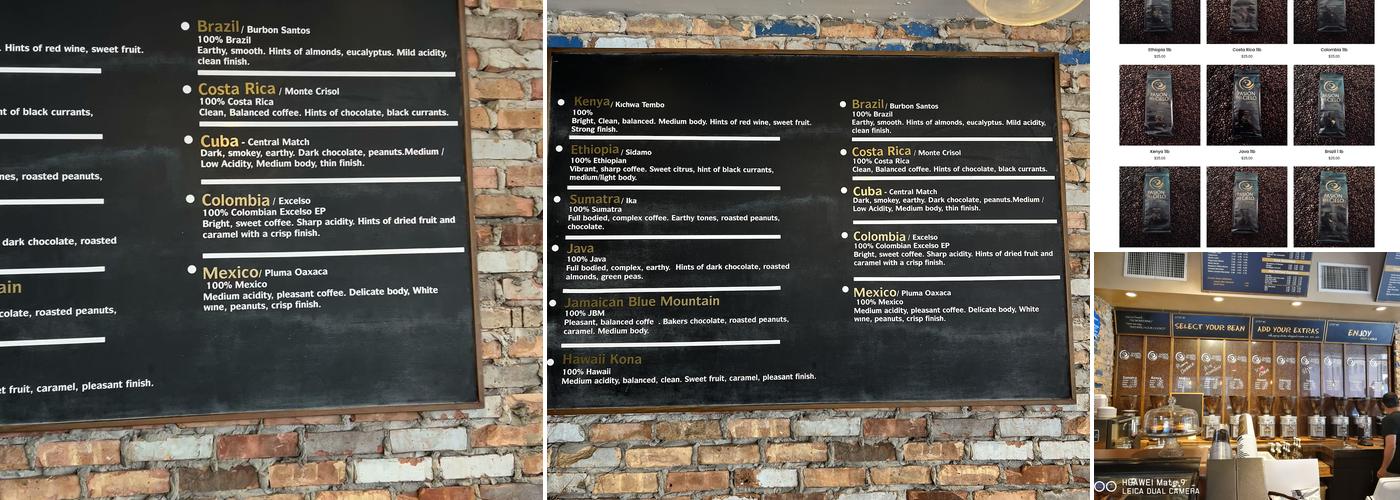 Pasion del Cielo Coffee Menu