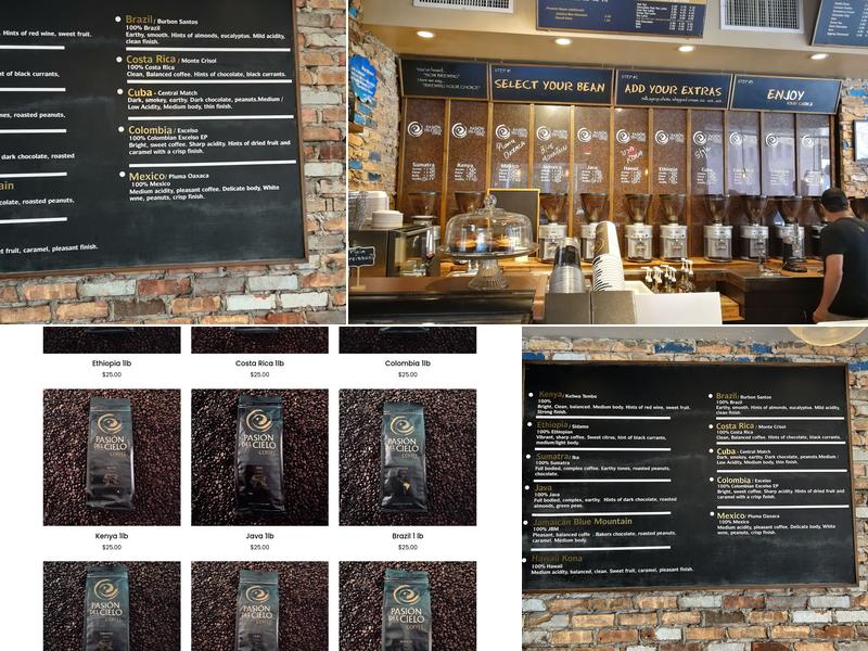 Pasion del Cielo Coffee Menu