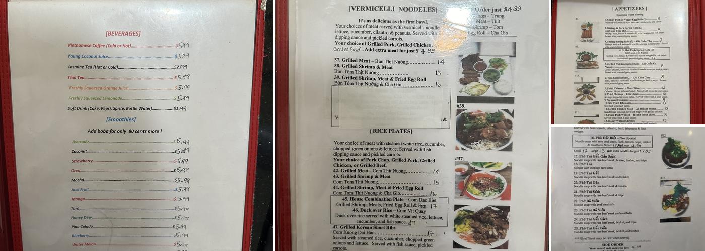 Pho 38 Menu