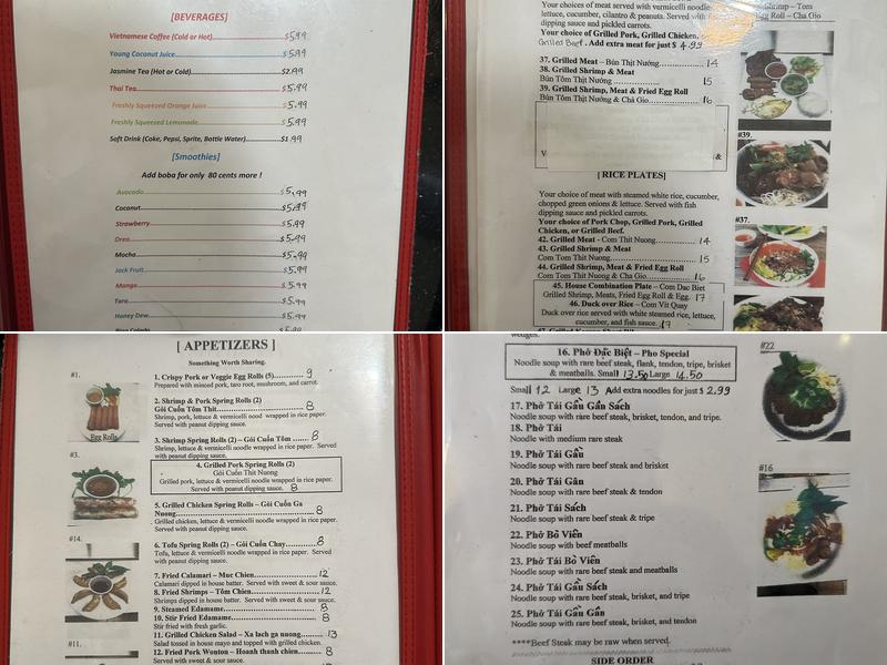 Pho 38 Menu