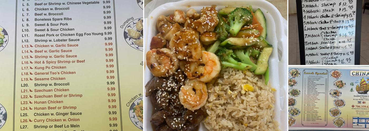 China One Menu