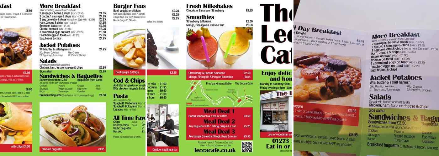 The Lecca Cafe Menu