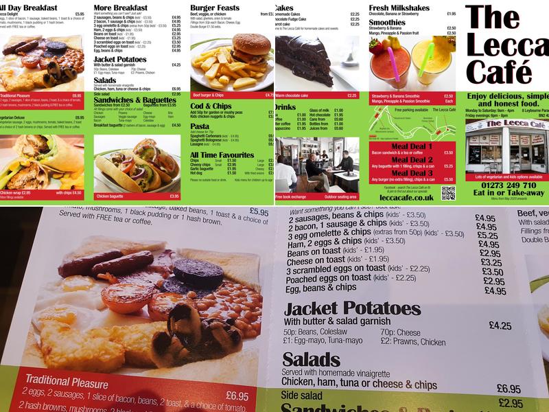 The Lecca Cafe Menu