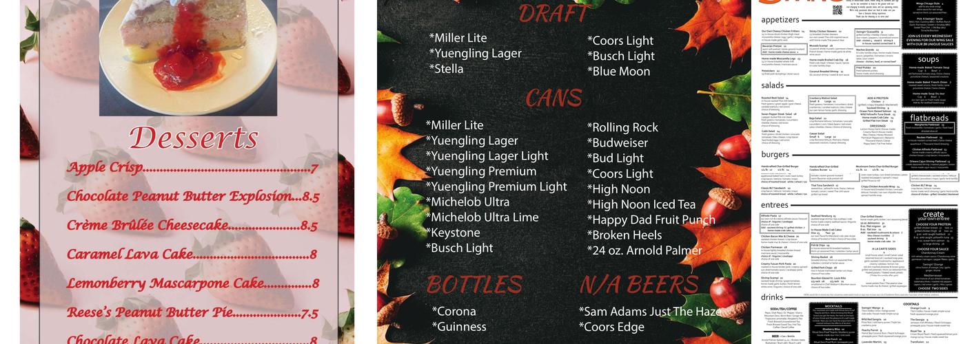 Swing at Lykens Valley Menu