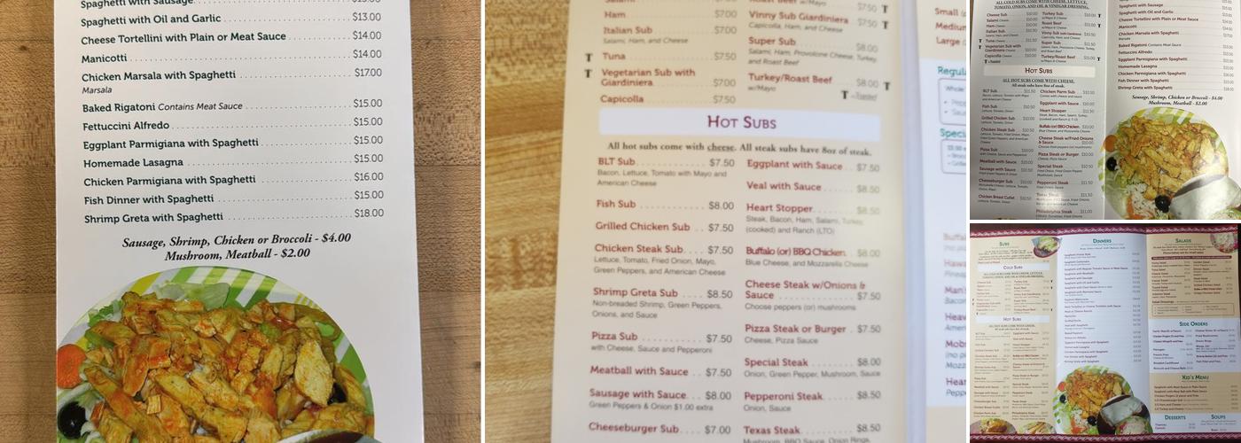 Vinny Restaurant Pizza & Subs Menu