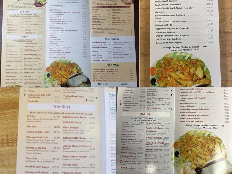 Vinny Restaurant Pizza & Subs Menu