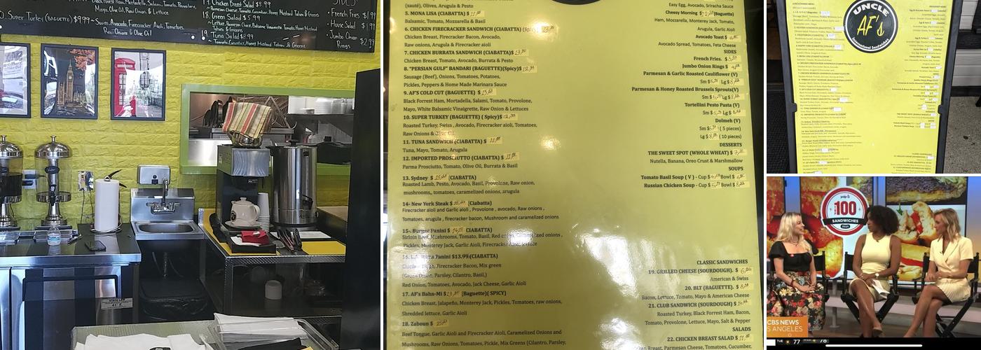 Uncle Af's Menu