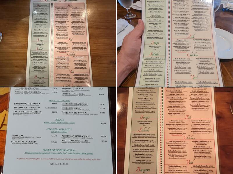 Raffaello Ristorante Menu