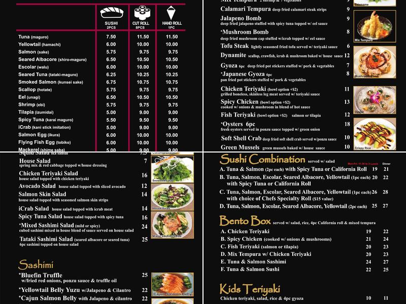 Sushi Delight Menu