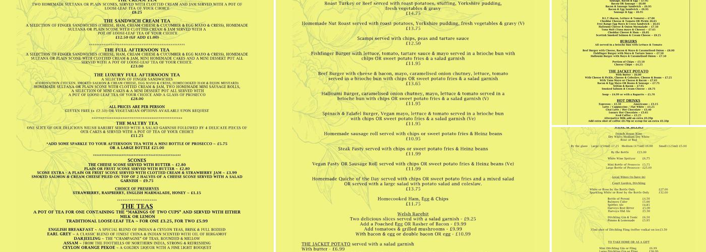 The Nutmeg Tree Menu
