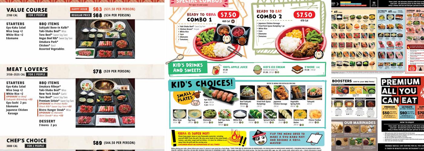 Gyu-Kaku Japanese BBQ Menu
