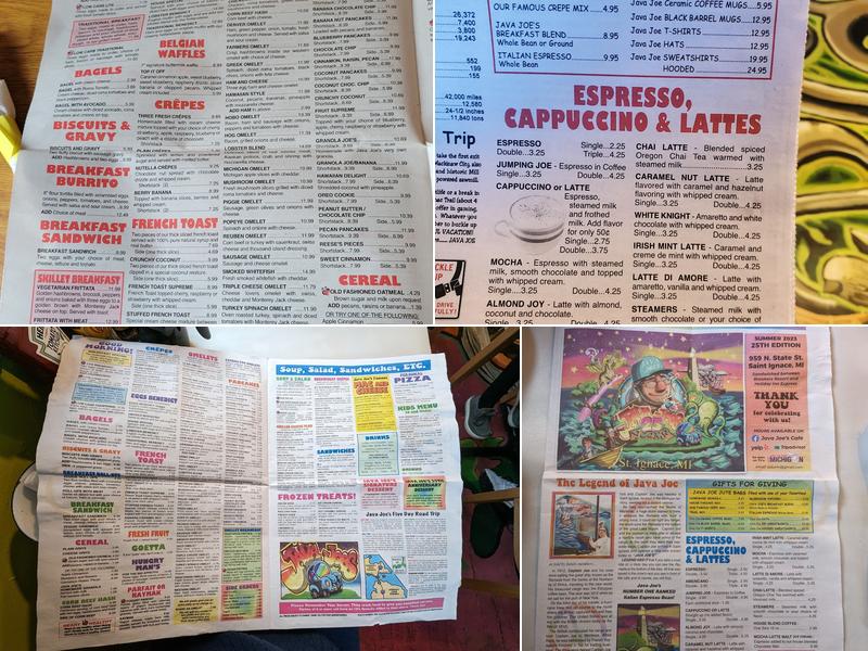 Java Joe's Cafe Menu